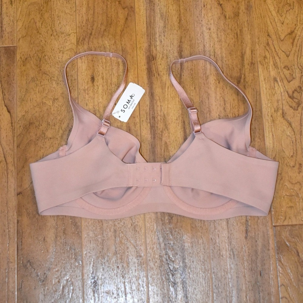 Soma Essentials Unlined Scoop Balconette Women 38B Hush New Nude Bra 570324104 - Picture 2 of 6